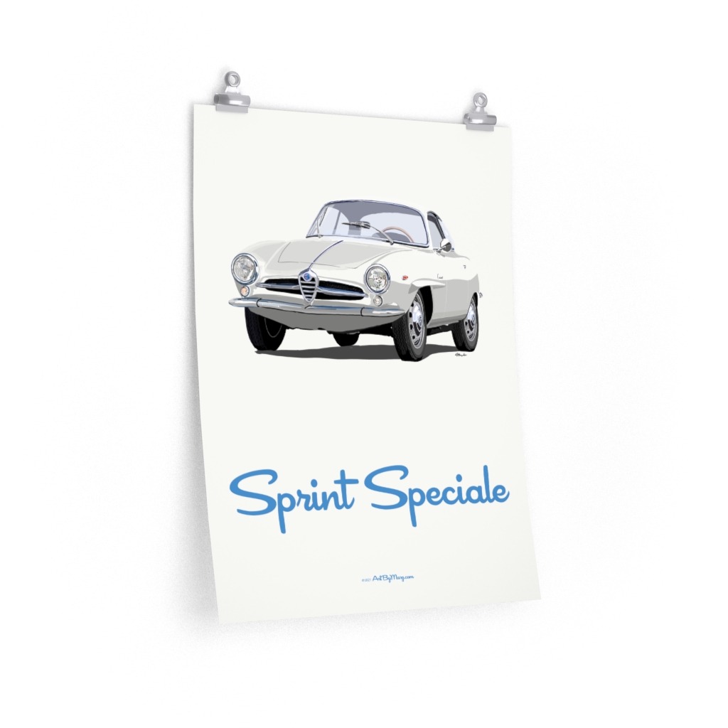 Alfa Romeo Giulietta Sprint Speciale - White 18" x 24" Poster
