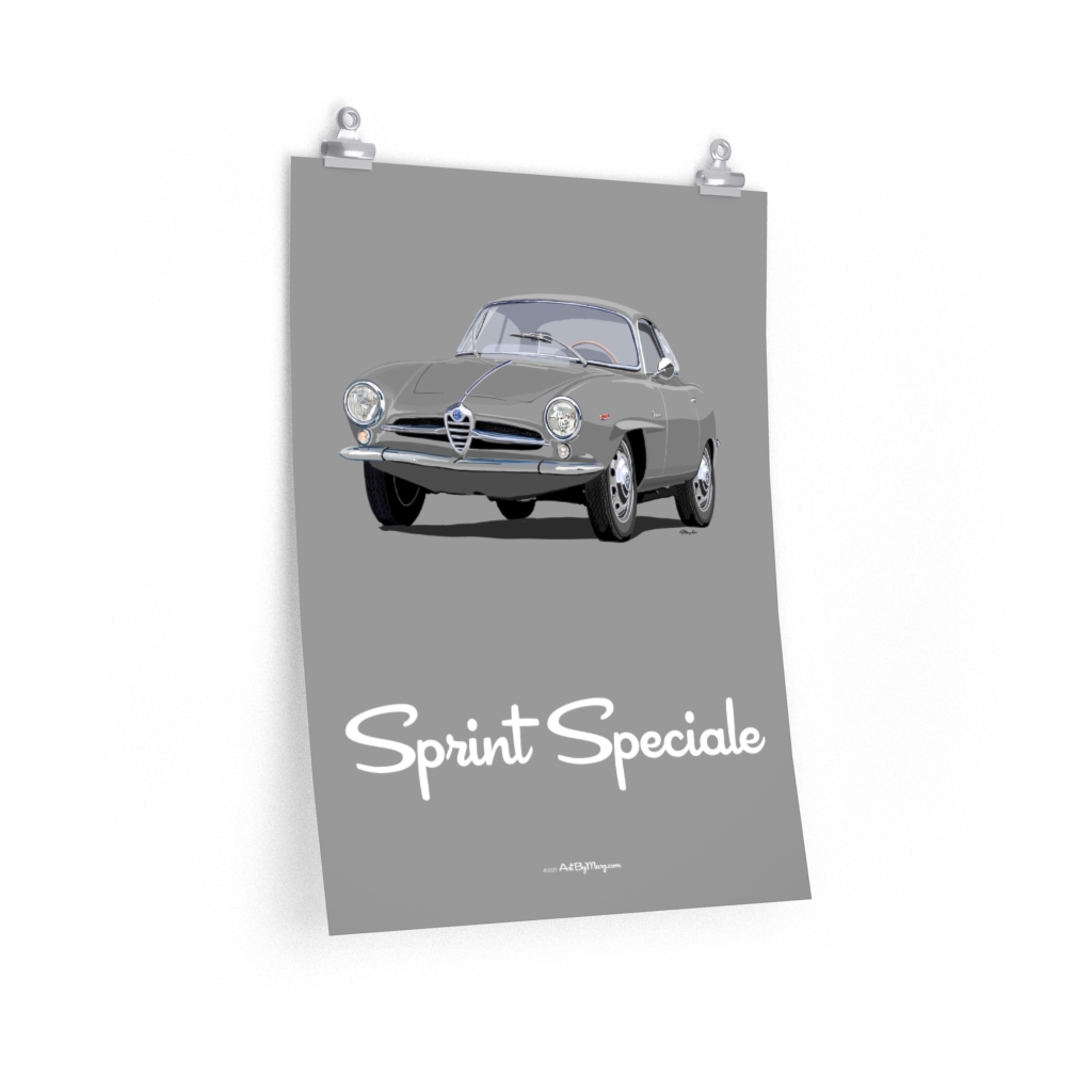 Alfa Romeo Giulietta Sprint Speciale - Silver 18" x 24" Poster
