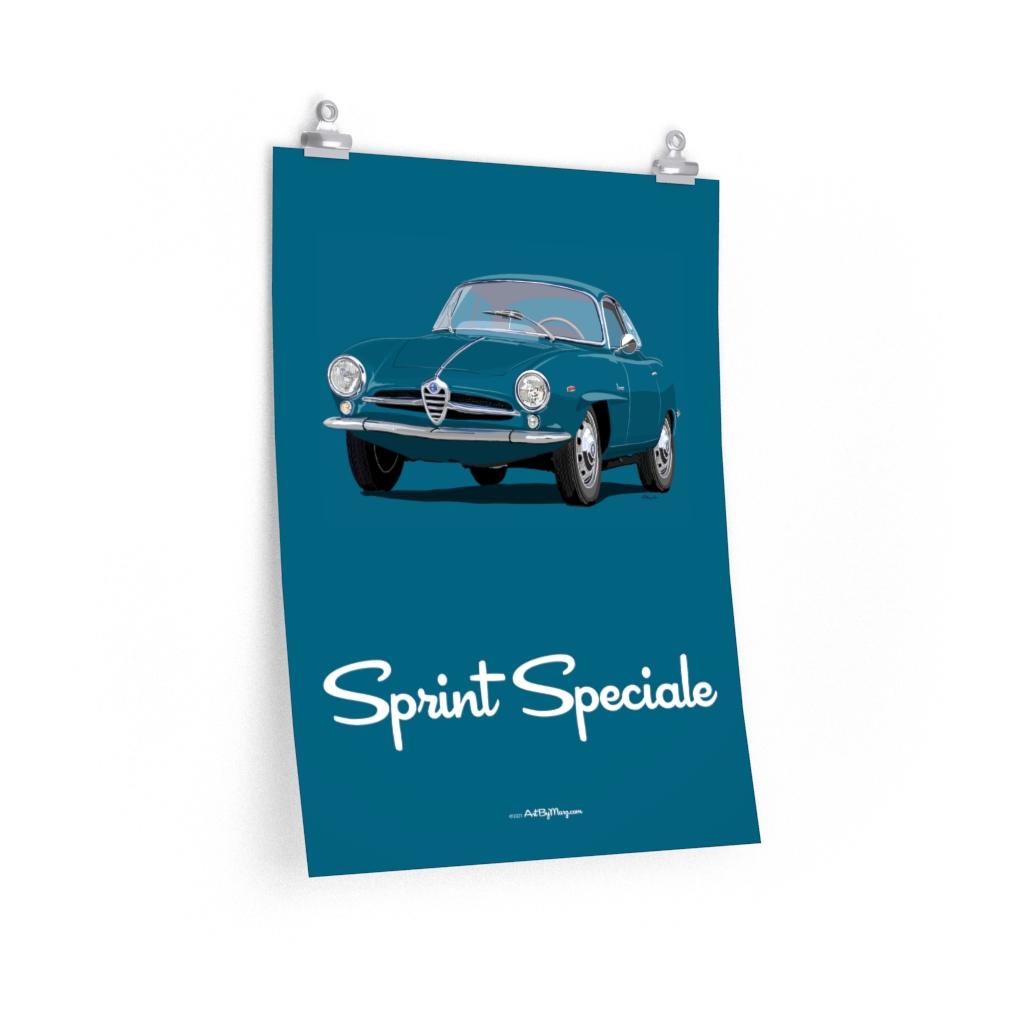 Alfa Romeo Giulietta Sprint Speciale - Blue 18" x 24" Poster