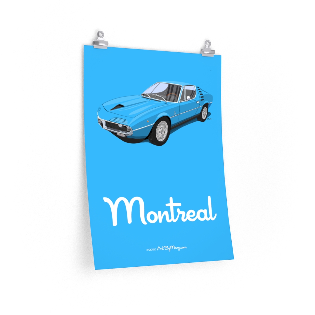 Alfa Romeo Montreal - Blue 18" x 24" Poster
